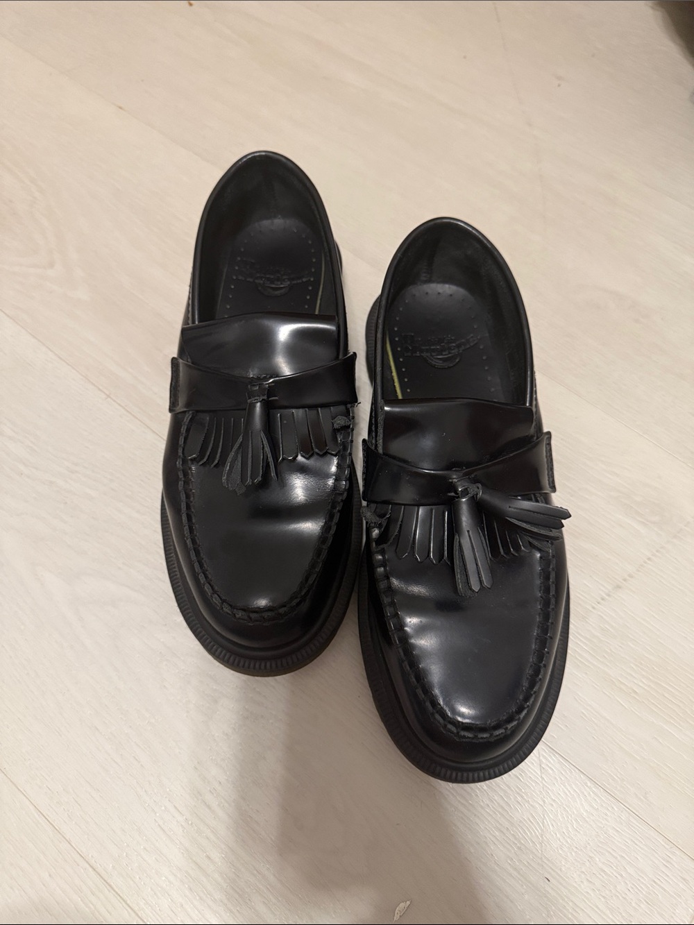 Dr. Martens Black Tassel Fringe Loafers